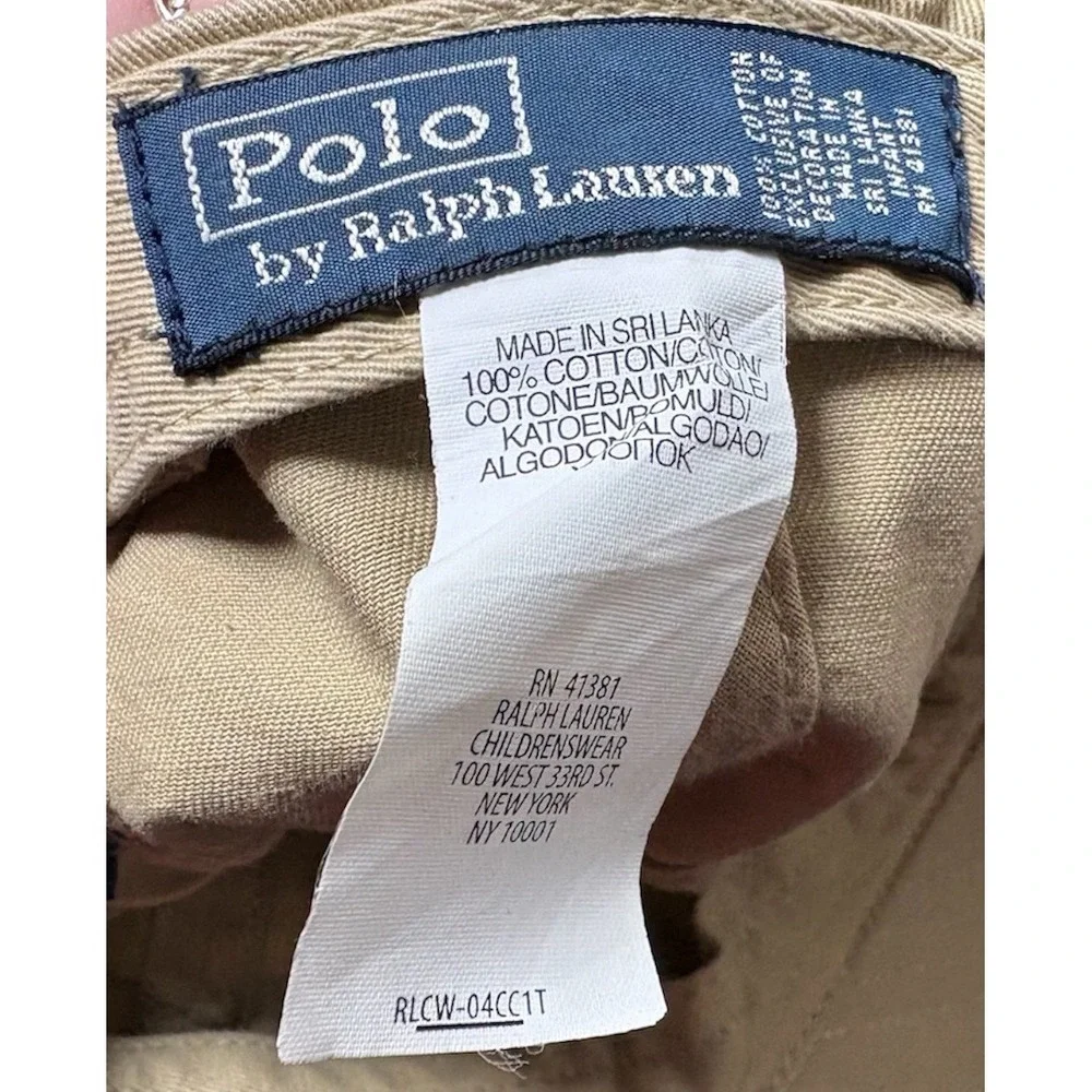 Polo Ralph Lauren Youth Boys Vintage Cap Stretch‎ Strap Tan Cotton  Pony